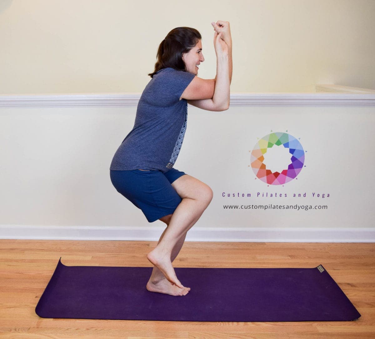 Use Eagle Pose To Stretch Your Shoulders Strengthen Your Hip Stabilizers And Improve Your Balance Custom Pilates And Yoga