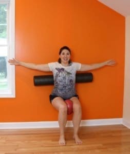 pilates squats with the foam roller
