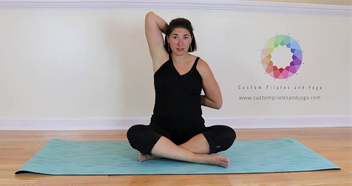 Gomukhasana arms to stretch your neck muscles