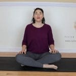 sarah stockett practicing pilates breathing